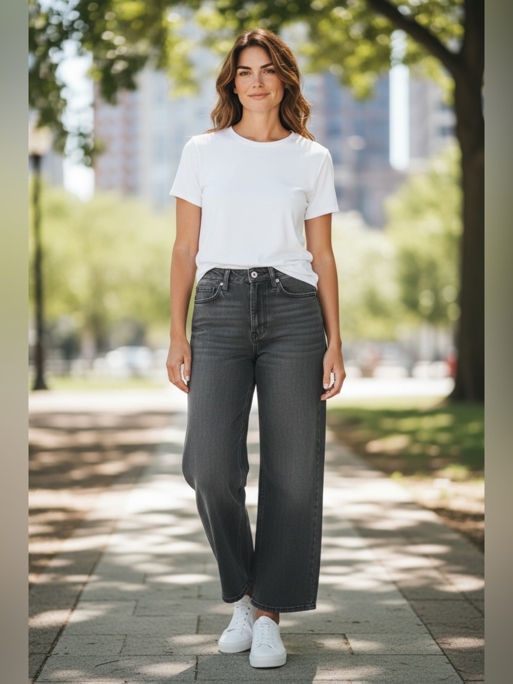 SO High-Rise Wide-Leg Jeans in Charcoal